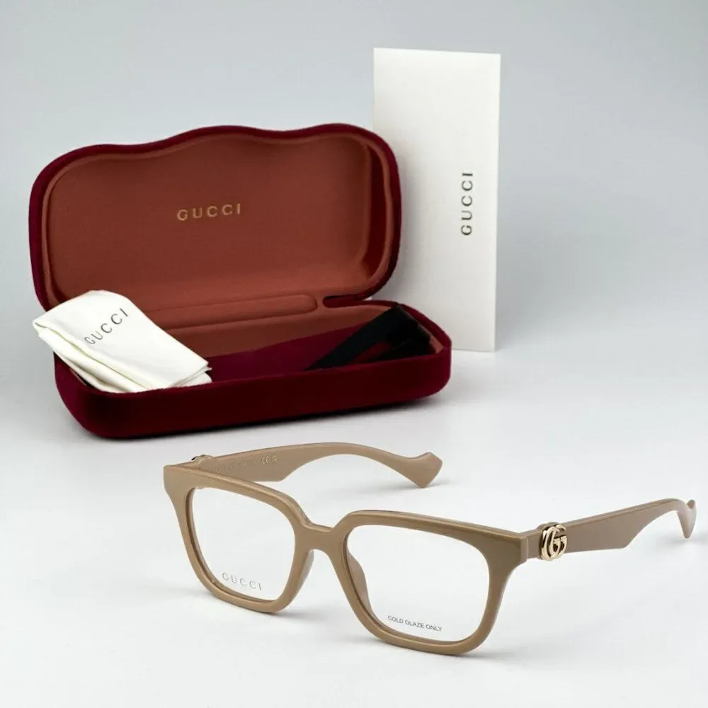 SALE! NEW Gucci GG1536O 007 Nude Women Square Eyeglasses GG 1536O